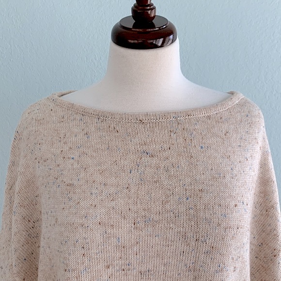 LOFT Flecked Side Tie Poncho Sweater - Picture 4 of 13